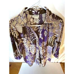 Bon Worth  Women's Casual Top 3/4 Sleeve Button Up -Size SM  Used ST5